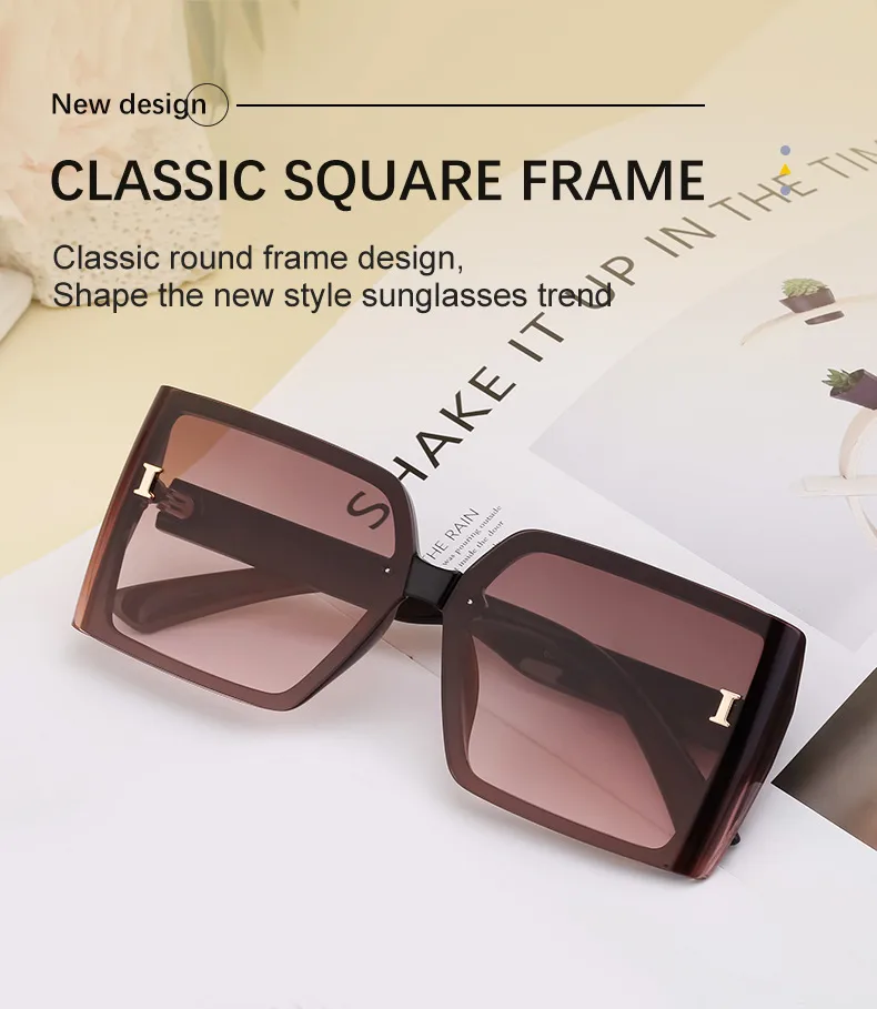 Square Streetwear Gradient Color Pc Full Frame Women's Sunglasses display picture 5