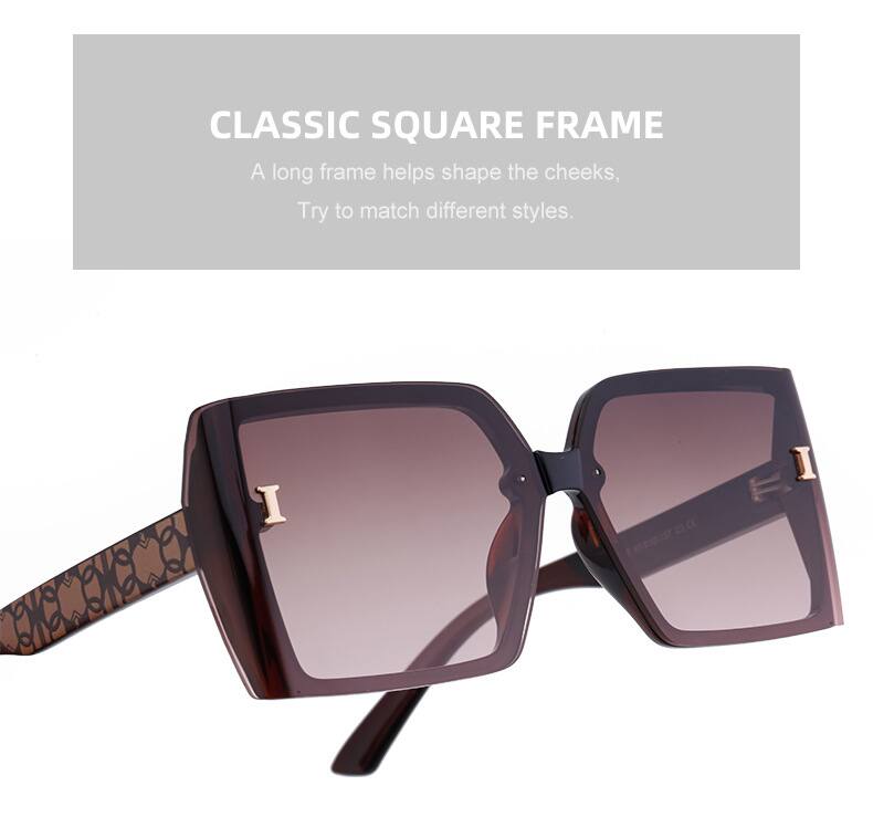 Cuadrado Ropa De Calle Degradado De Color Ordenador Personal Fotograma Completo Gafas De Sol Mujer display picture 10