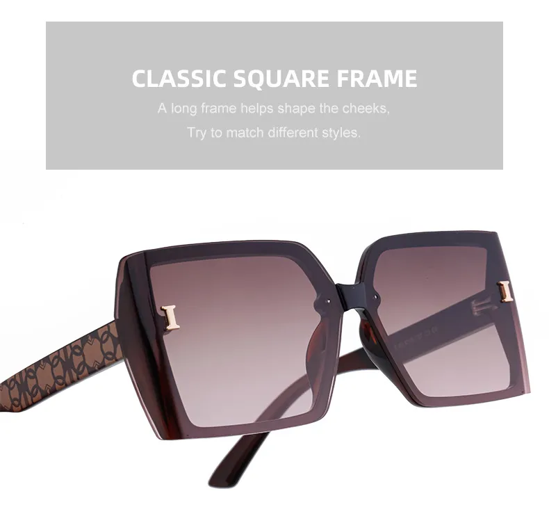 Square Streetwear Gradient Color Pc Full Frame Women's Sunglasses display picture 10