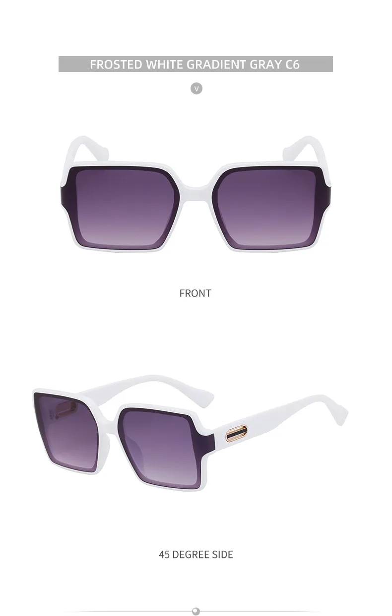 Square Streetwear Gradient Color Pc Full Frame Women's Sunglasses display picture 22