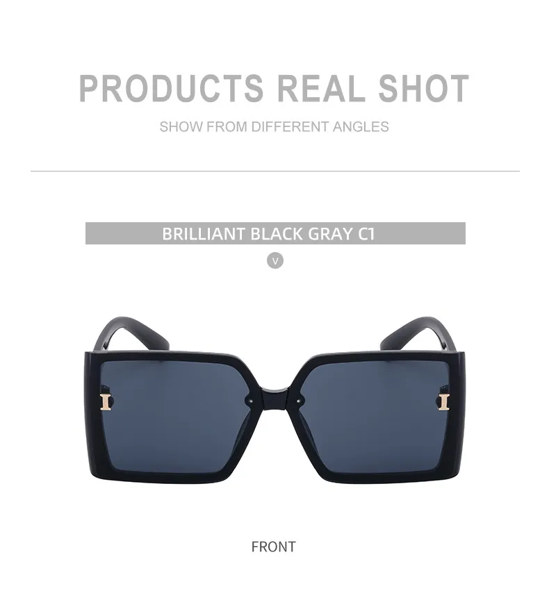 Square Streetwear Gradient Color Pc Full Frame Women's Sunglasses display picture 16