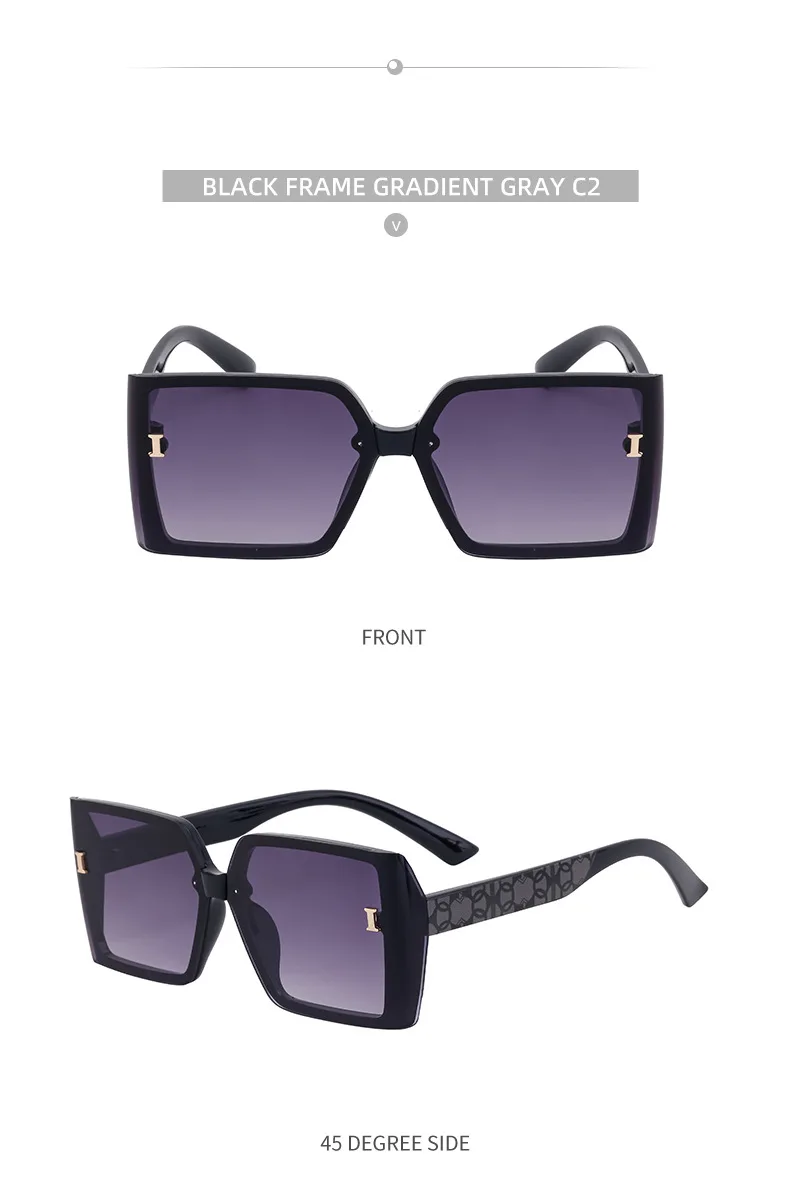 Square Streetwear Gradient Color Pc Full Frame Women's Sunglasses display picture 18