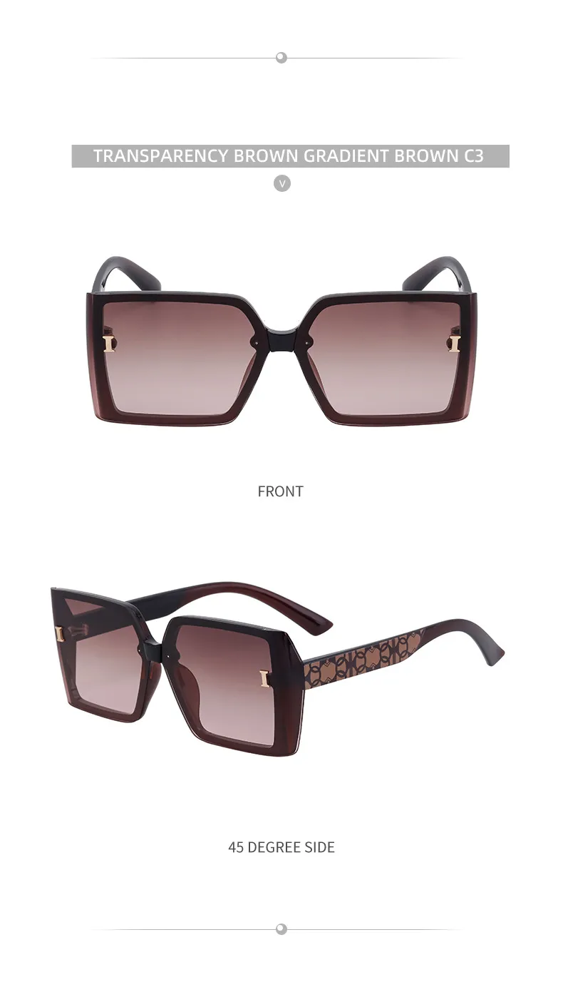 Square Streetwear Gradient Color Pc Full Frame Women's Sunglasses display picture 19