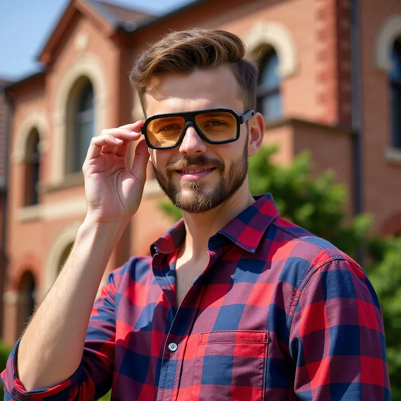 Square Vacation Simple Style Solid Color Pc Full Frame Men's Sunglasses display picture 1