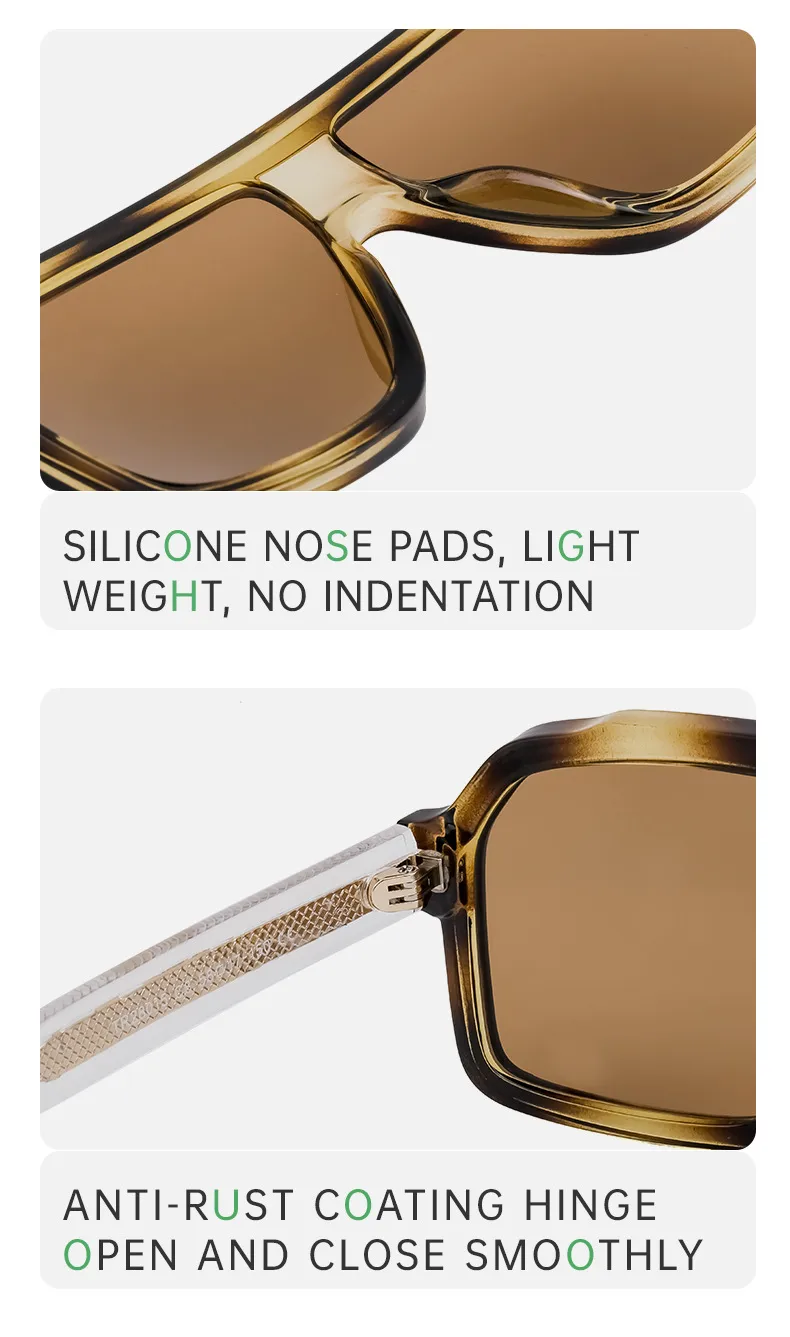 Square Vacation Simple Style Solid Color Pc Full Frame Men's Sunglasses display picture 10