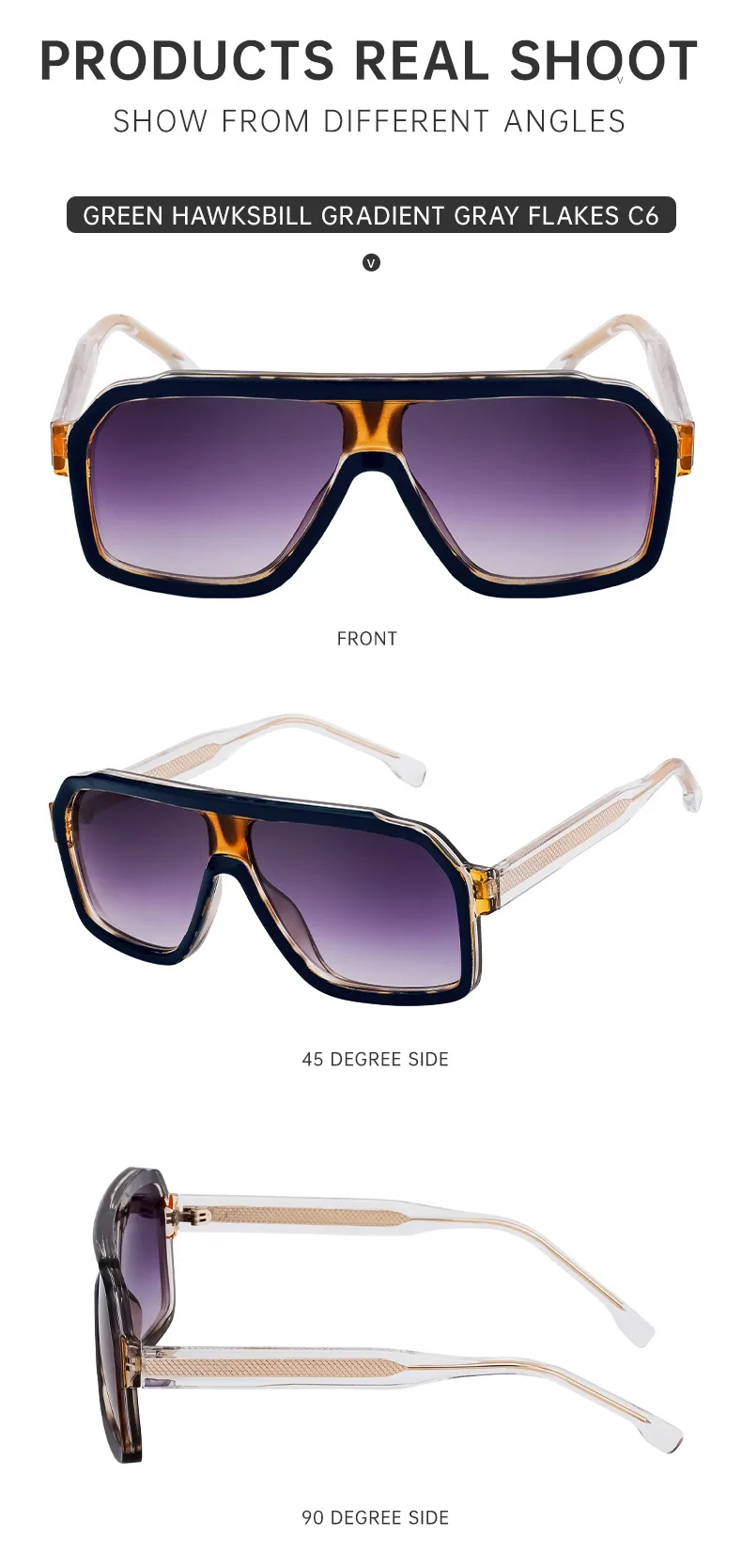 Square Vacation Simple Style Solid Color Pc Full Frame Men's Sunglasses display picture 14