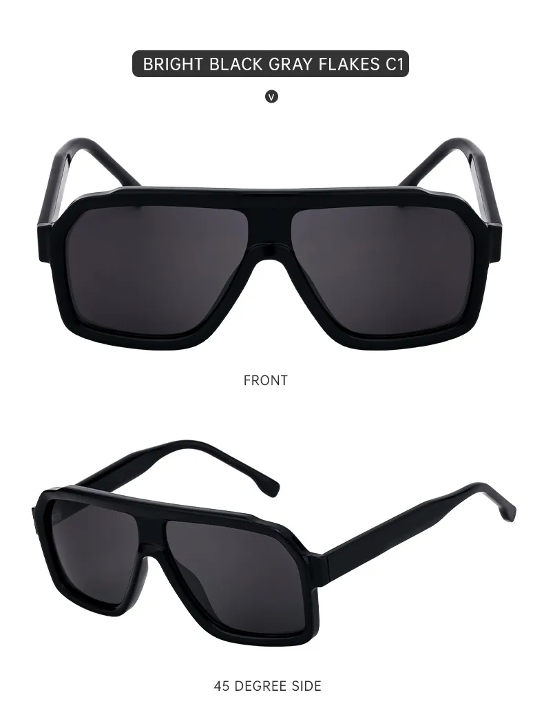 Square Vacation Simple Style Solid Color Pc Full Frame Men's Sunglasses display picture 15