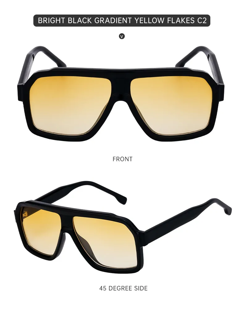 Square Vacation Simple Style Solid Color Pc Full Frame Men's Sunglasses display picture 16