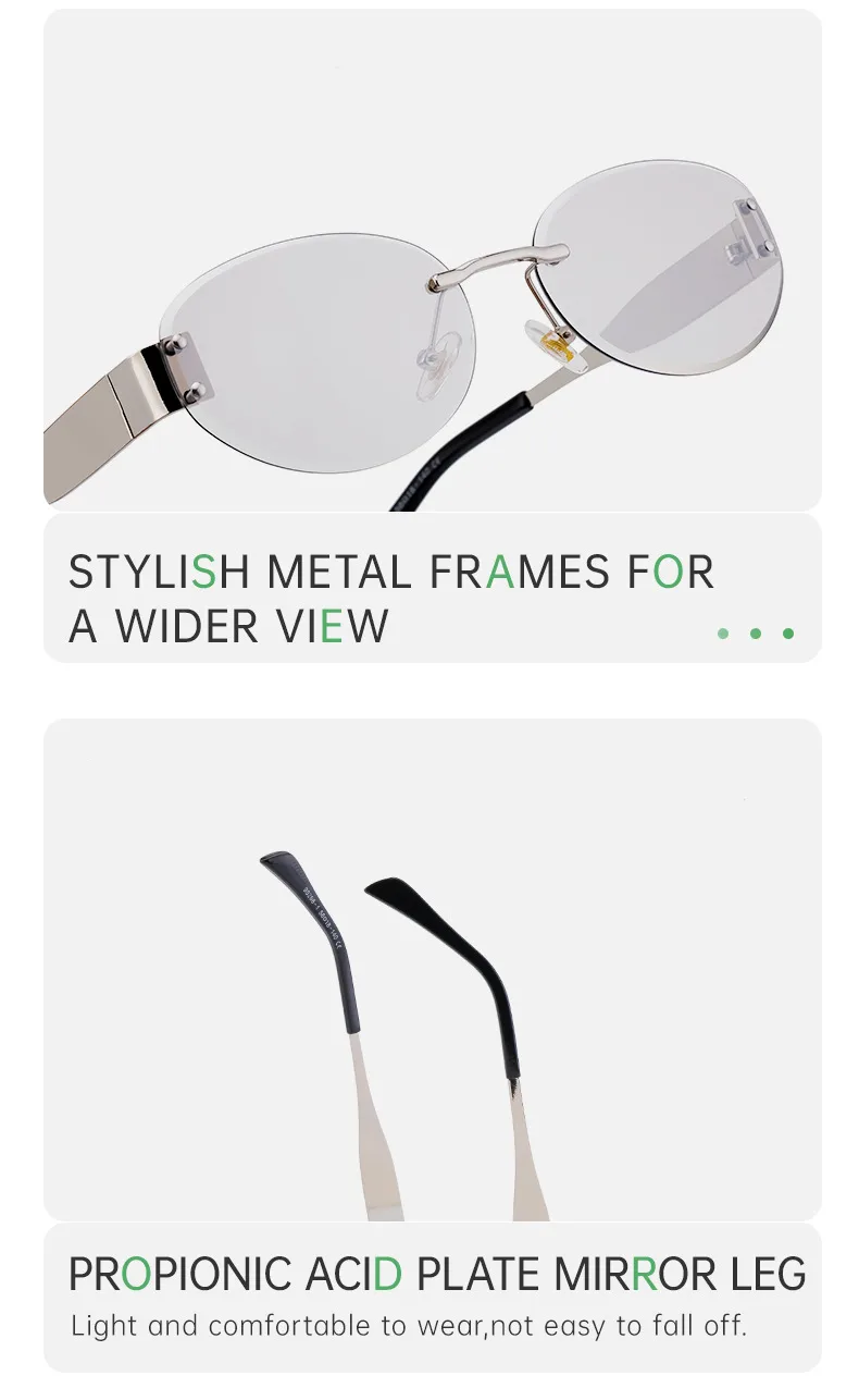 Cadre Ovale Vacances Style Moderne Géométrique Ovale Pc Sans Cadre Femmes De Lunettes De Soleil display picture 7