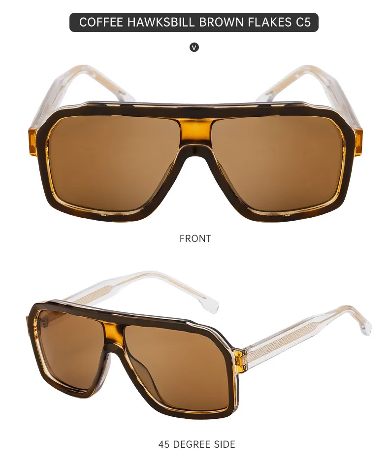 Square Vacation Simple Style Solid Color Pc Full Frame Men's Sunglasses display picture 19