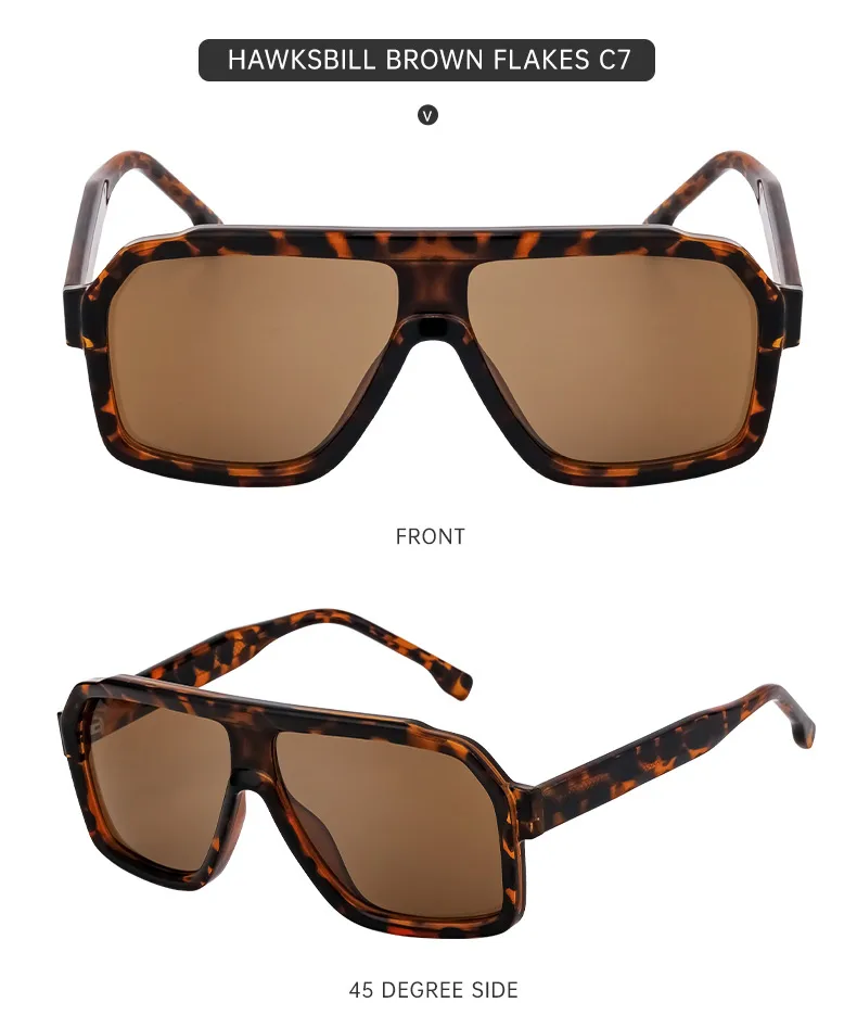 Square Vacation Simple Style Solid Color Pc Full Frame Men's Sunglasses display picture 20