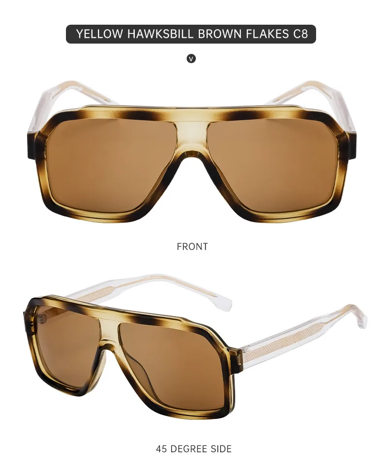 Square Vacation Simple Style Solid Color Pc Full Frame Men's Sunglasses display picture 21