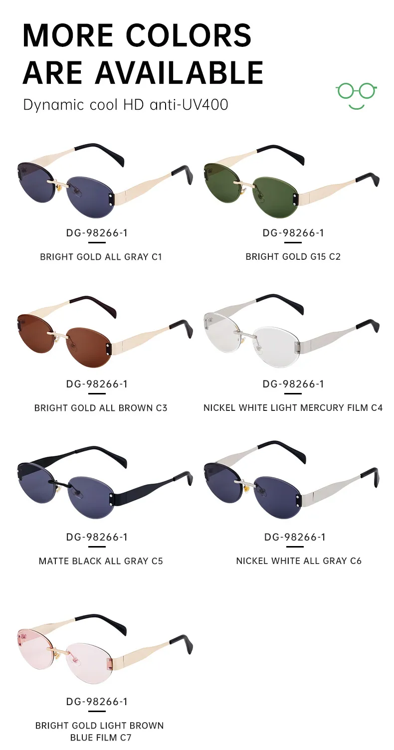 Oval Frame Vacation Modern Style Geometric Oval Pc Frameless Women's Sunglasses display picture 9