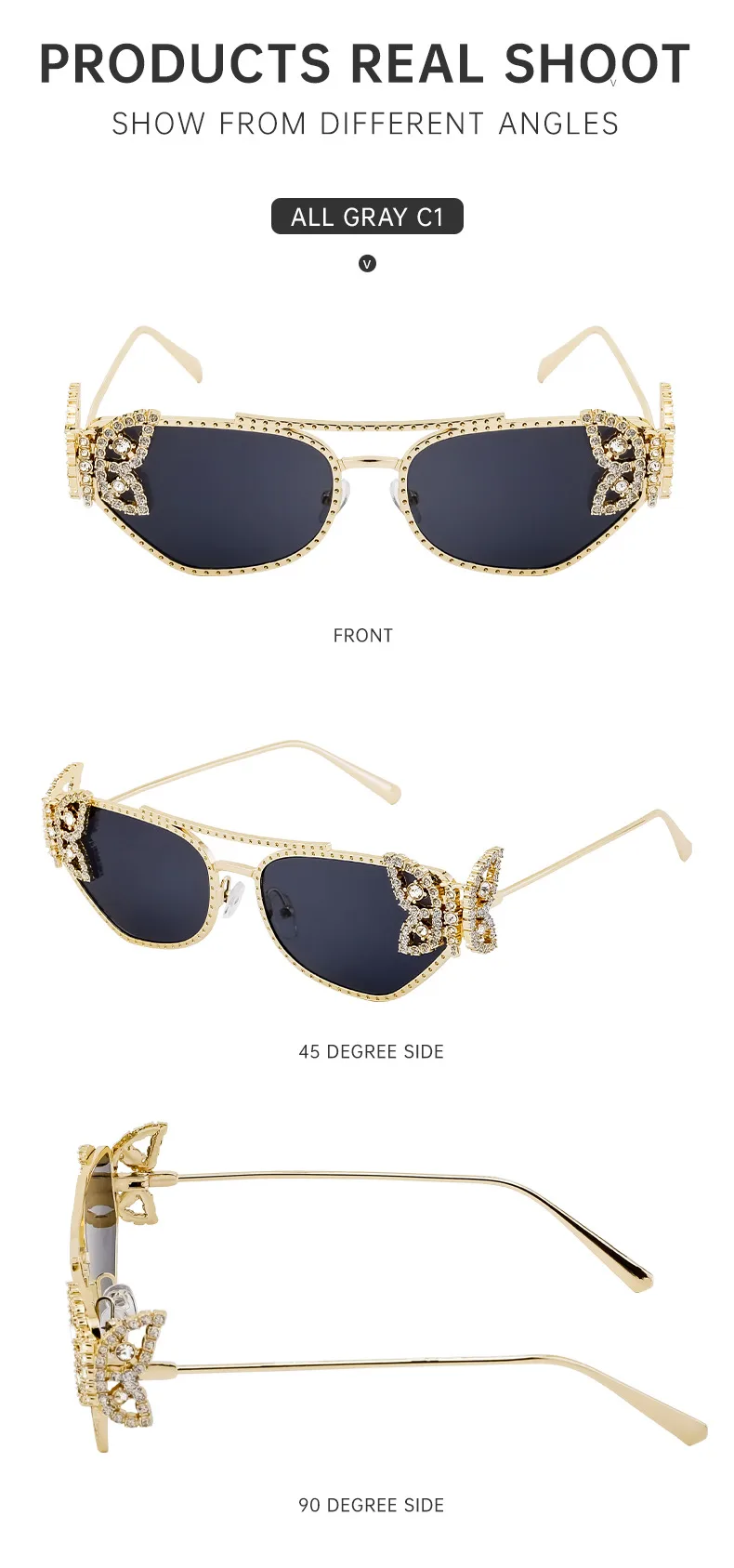 Square Vacation Modern Style Butterfly Pc Full Frame Women's Sunglasses display picture 13