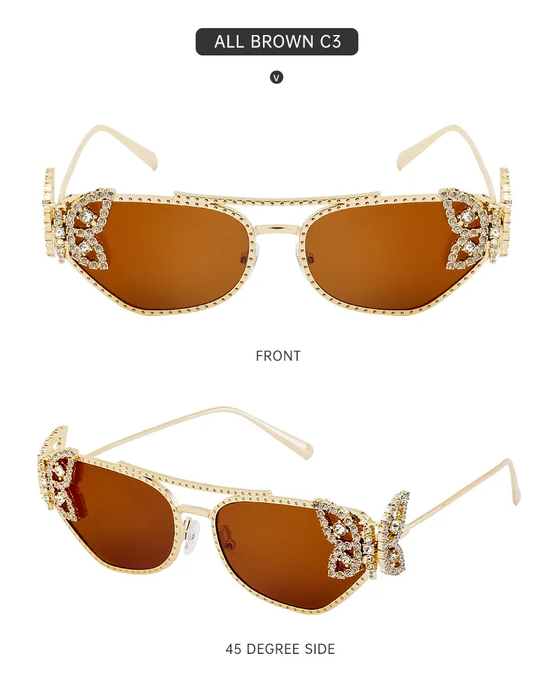 Carré Vacances Style Moderne Papillon Pc Plein Cadre Femmes De Lunettes De Soleil display picture 15
