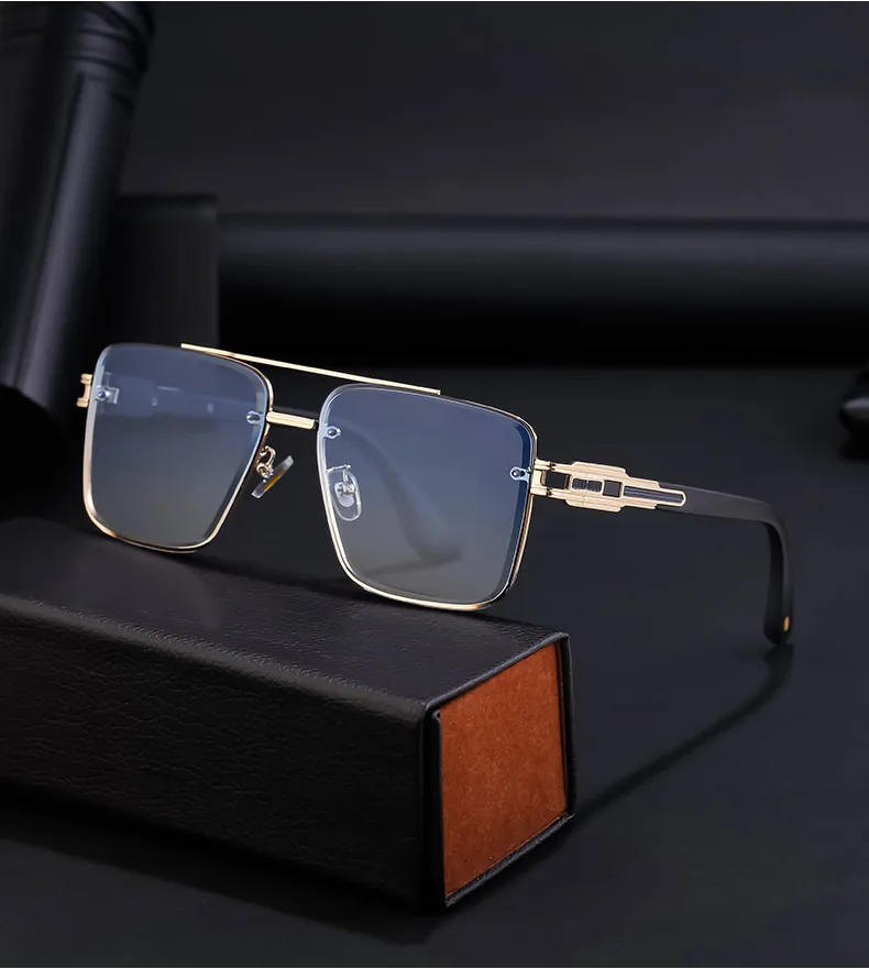 Square Modern Style Geometric Pc Full Frame Men's Sunglasses display picture 2