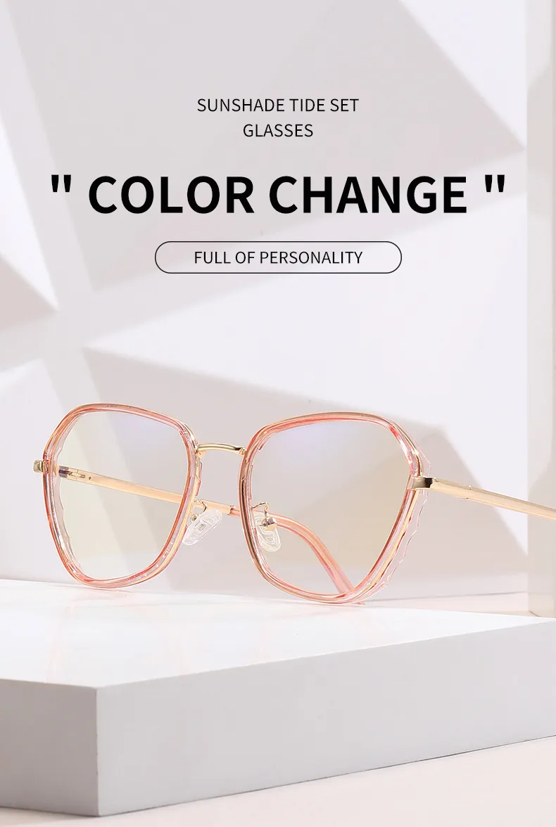 Square Hawaiian Vacation Discoloration Geometric Pc Full Frame Women's Sunglasses display picture 4