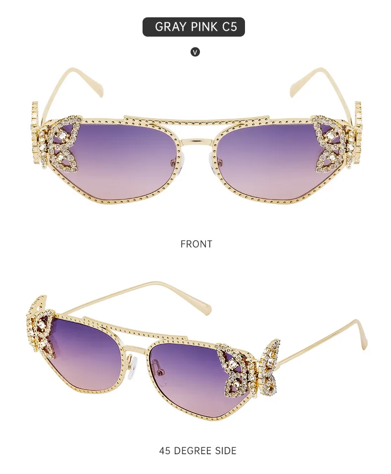 Square Vacation Modern Style Butterfly Pc Full Frame Women's Sunglasses display picture 17