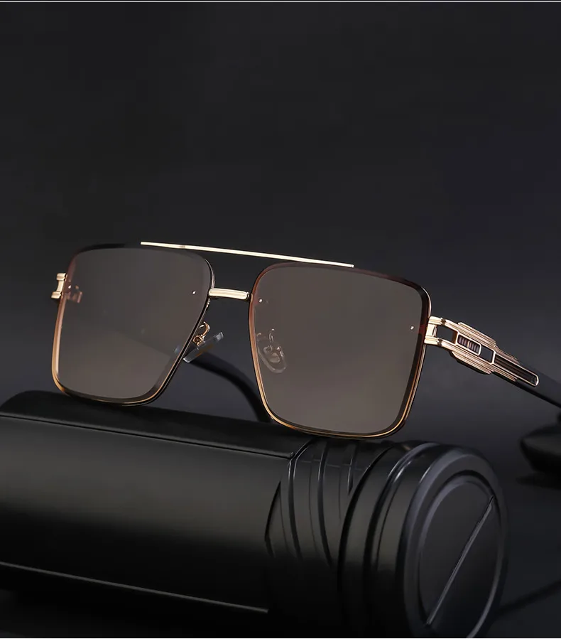 Square Modern Style Geometric Pc Full Frame Men's Sunglasses display picture 4