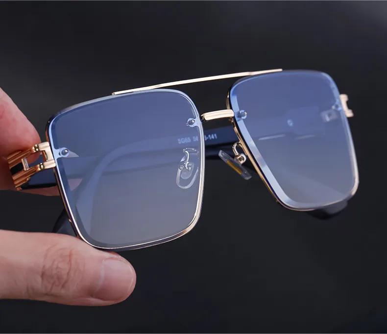 Square Modern Style Geometric Pc Full Frame Men's Sunglasses display picture 9
