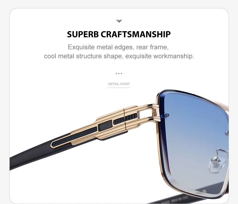 Square Modern Style Geometric Pc Full Frame Men's Sunglasses display picture 12