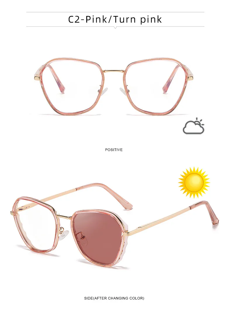 Square Hawaiian Vacation Discoloration Geometric Pc Full Frame Women's Sunglasses display picture 15