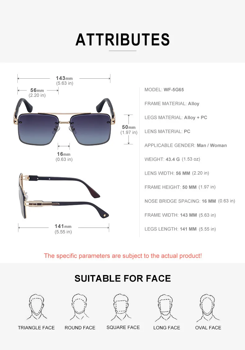 Cuadrado Estilo Moderno Geométrico Ordenador Personal Fotograma Completo Gafas De Sol Hombre display picture 16