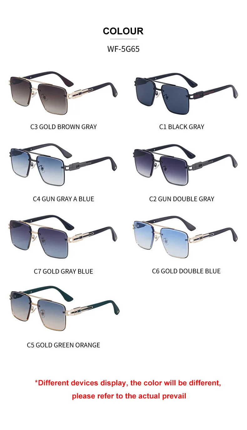 Cuadrado Estilo Moderno Geométrico Ordenador Personal Fotograma Completo Gafas De Sol Hombre display picture 17