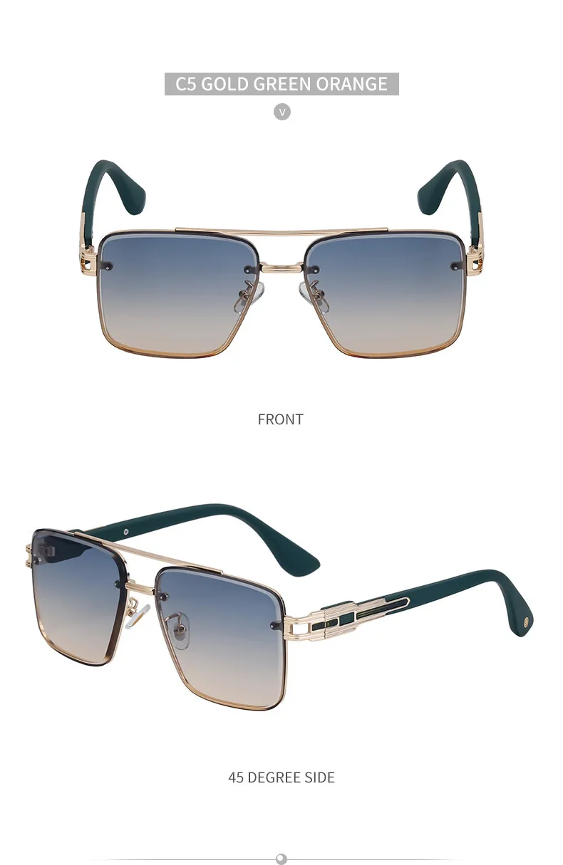 Square Modern Style Geometric Pc Full Frame Men's Sunglasses display picture 19