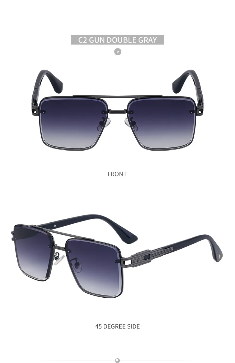 Square Modern Style Geometric Pc Full Frame Men's Sunglasses display picture 23