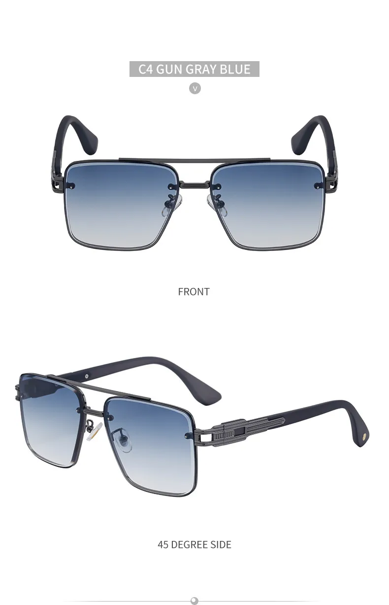 Square Modern Style Geometric Pc Full Frame Men's Sunglasses display picture 24