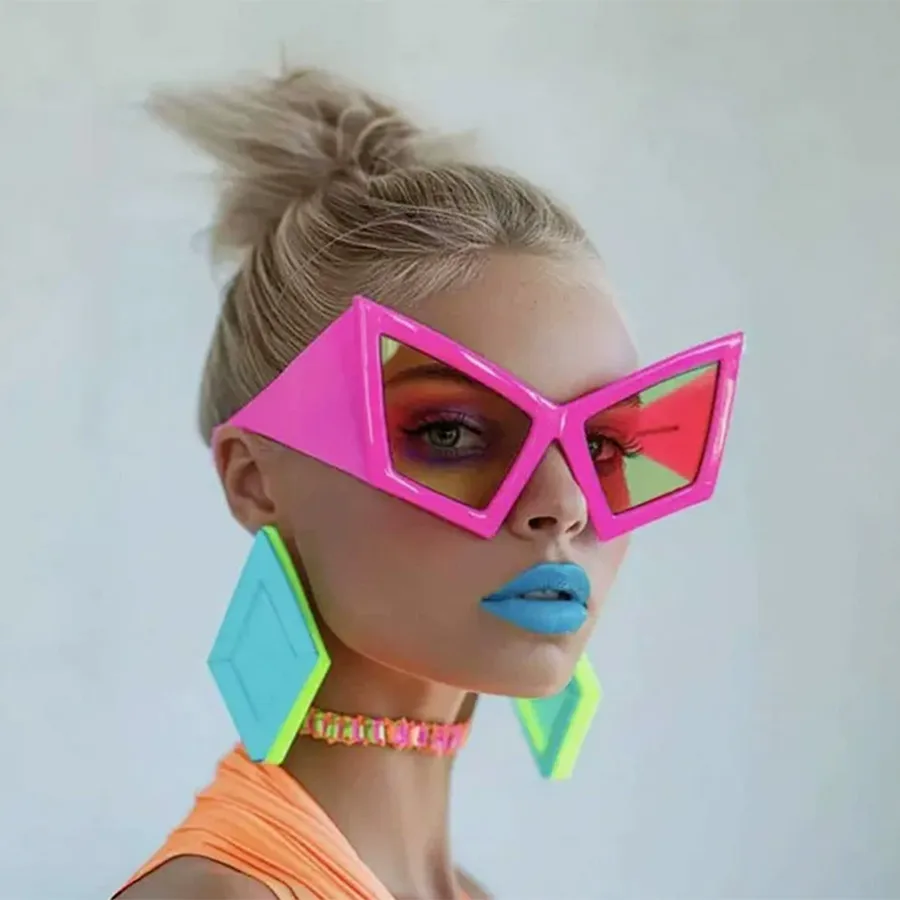 Espejo De Forma Especial Hip Hop Exagerado Estilo De Moda Geométrico C.A. Fotograma Completo Gafas De Sol Mujer display picture 1