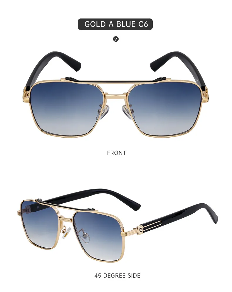 Square Vacation Solid Color Pc Gradient Tinted Lenses Full Frame Men's Sunglasses display picture 8