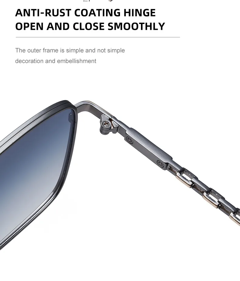 Square Vacation Solid Color Pc Gradient Tinted Lenses Full Frame Men's Sunglasses display picture 4