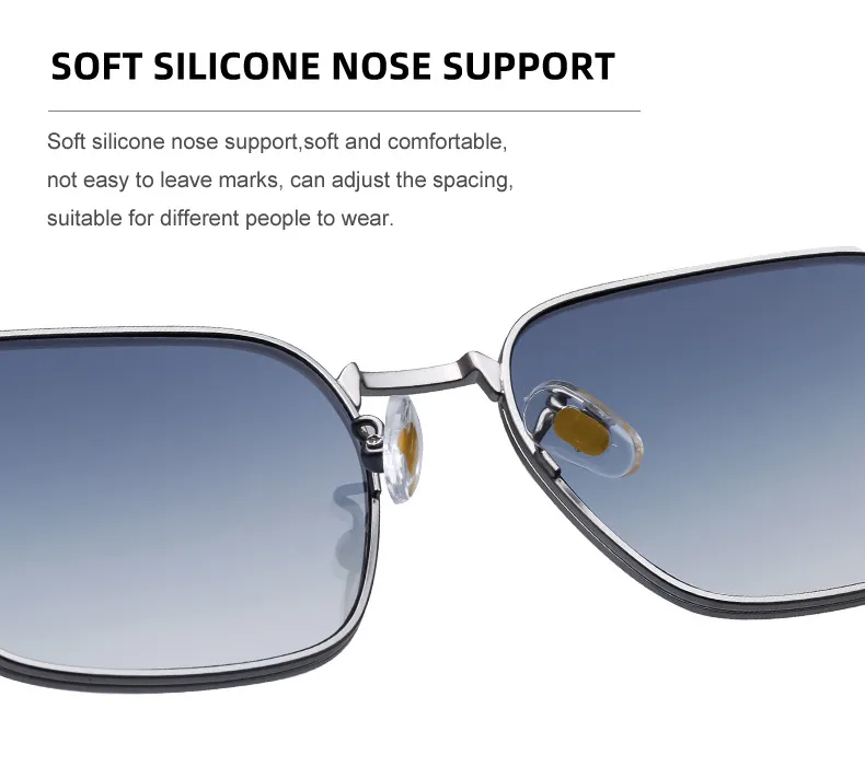 Square Vacation Solid Color Pc Gradient Tinted Lenses Full Frame Men's Sunglasses display picture 5