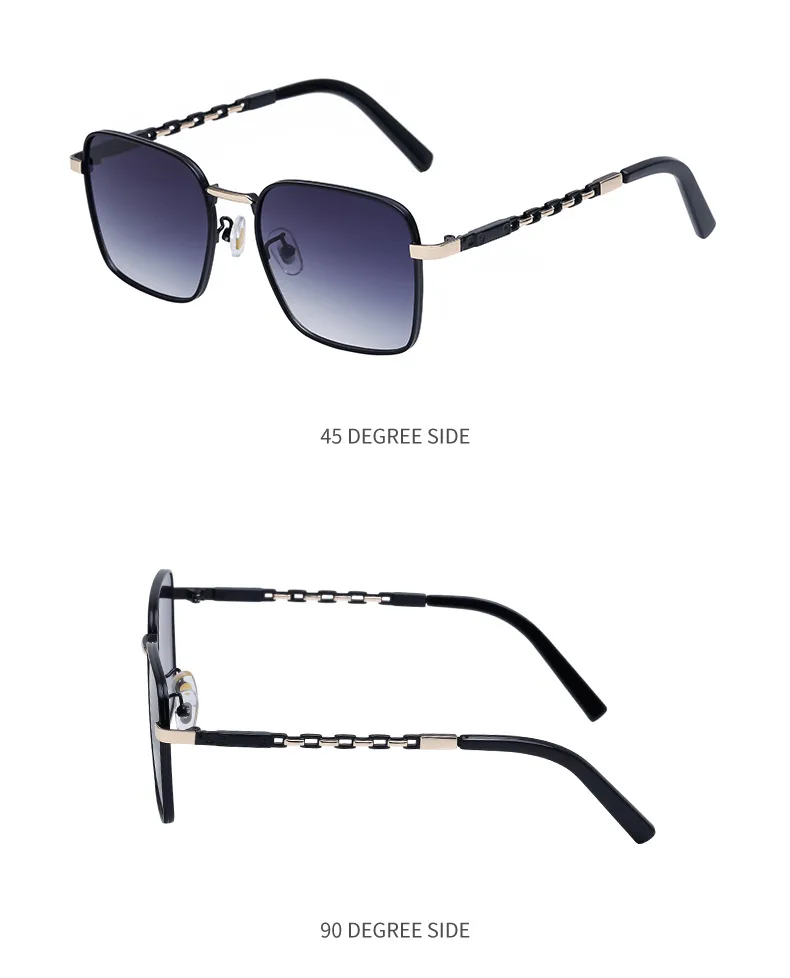 Square Vacation Solid Color Pc Gradient Tinted Lenses Full Frame Men's Sunglasses display picture 8