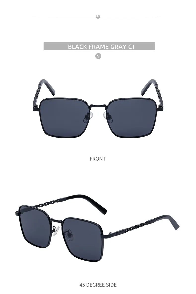 Square Vacation Solid Color Pc Gradient Tinted Lenses Full Frame Men's Sunglasses display picture 9