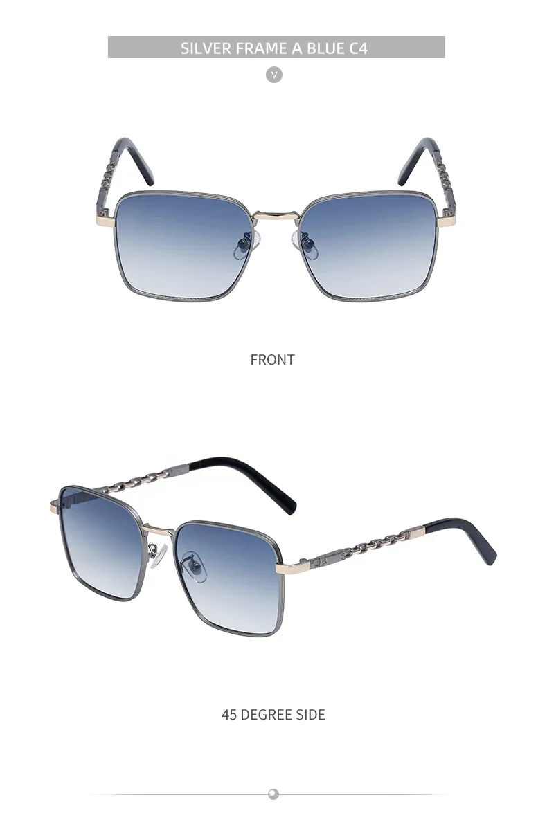 Carré Vacances Couleur Unie Pc Verres Teintés Dégradés Plein Cadre Hommes De Lunettes De Soleil display picture 11