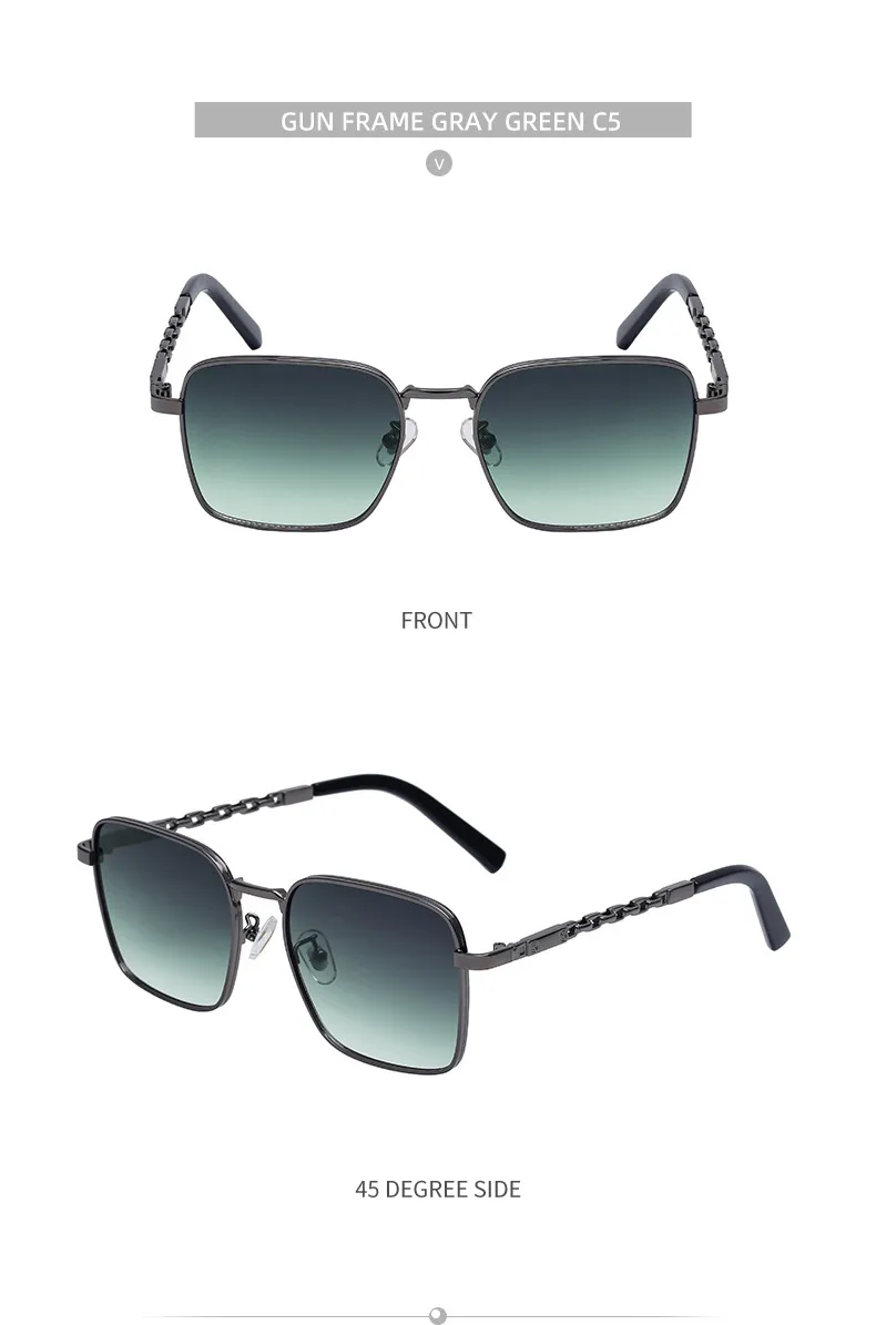 Carré Vacances Couleur Unie Pc Verres Teintés Dégradés Plein Cadre Hommes De Lunettes De Soleil display picture 12