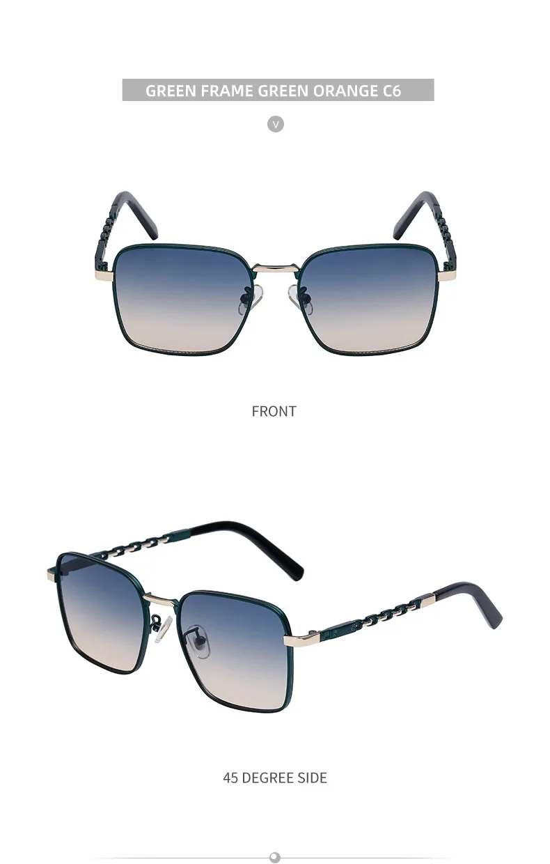 Square Vacation Solid Color Pc Gradient Tinted Lenses Full Frame Men's Sunglasses display picture 13