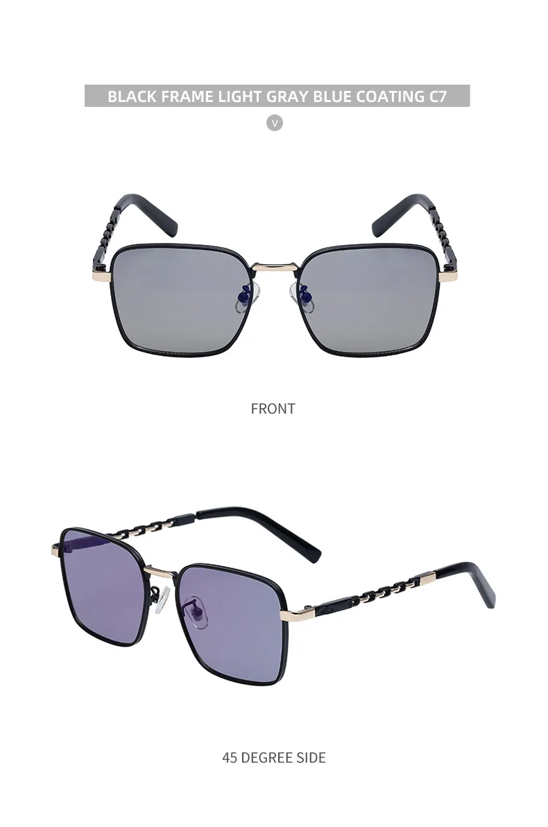 Square Vacation Solid Color Pc Gradient Tinted Lenses Full Frame Men's Sunglasses display picture 14