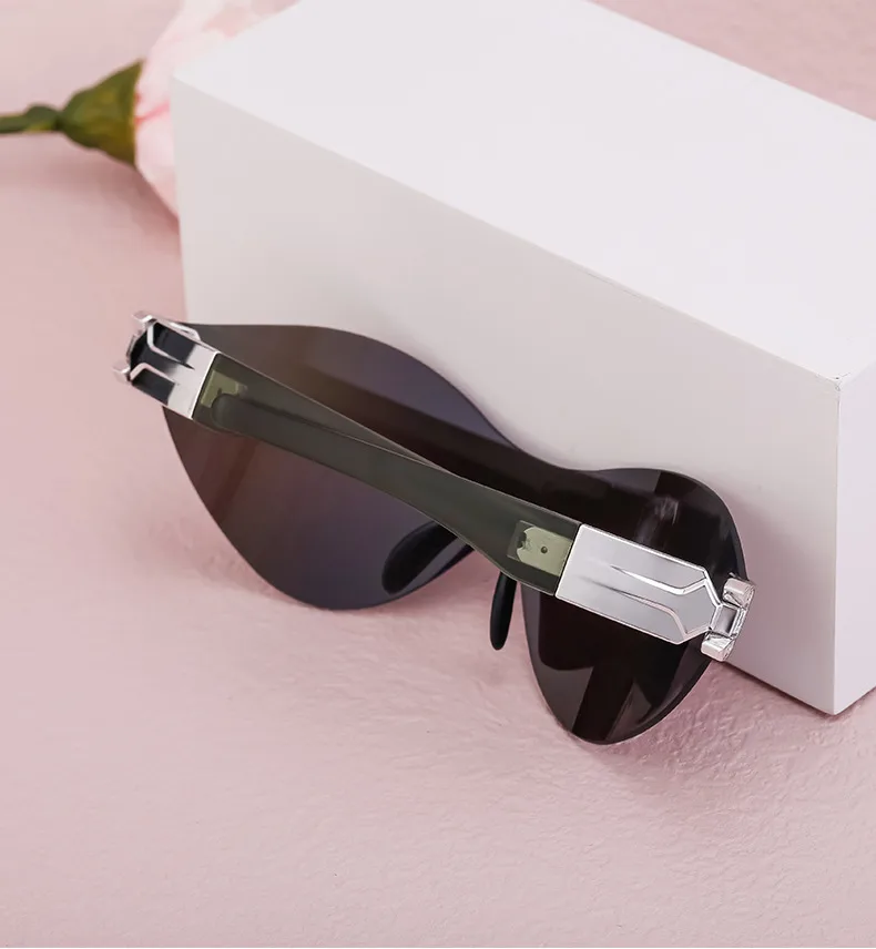 Cuadrado Vacaciones Bloque De Color Ordenador Personal Sin Marco Gafas De Sol Mujer display picture 3