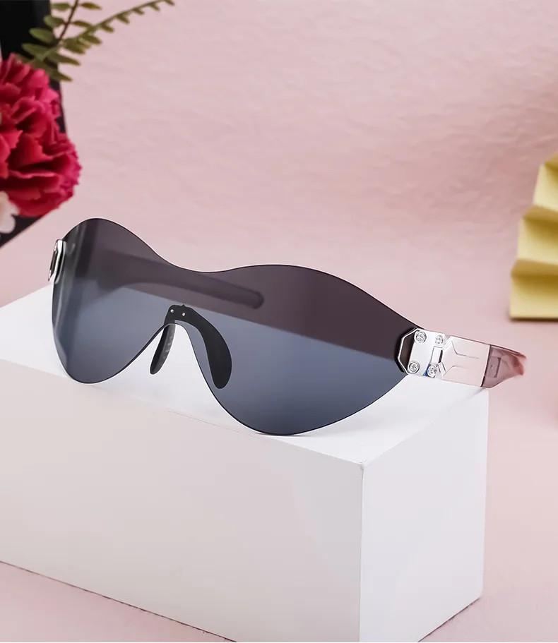 Cuadrado Vacaciones Bloque De Color Ordenador Personal Sin Marco Gafas De Sol Mujer display picture 5