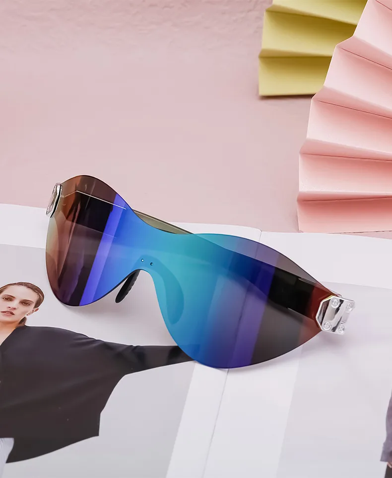 Square Vacation Color Block Pc Frameless Women's Sunglasses display picture 6