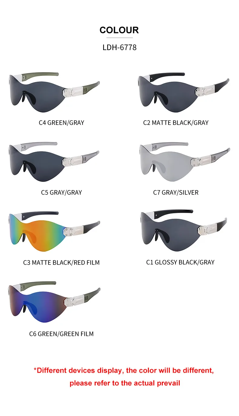 Cuadrado Vacaciones Bloque De Color Ordenador Personal Sin Marco Gafas De Sol Mujer display picture 8