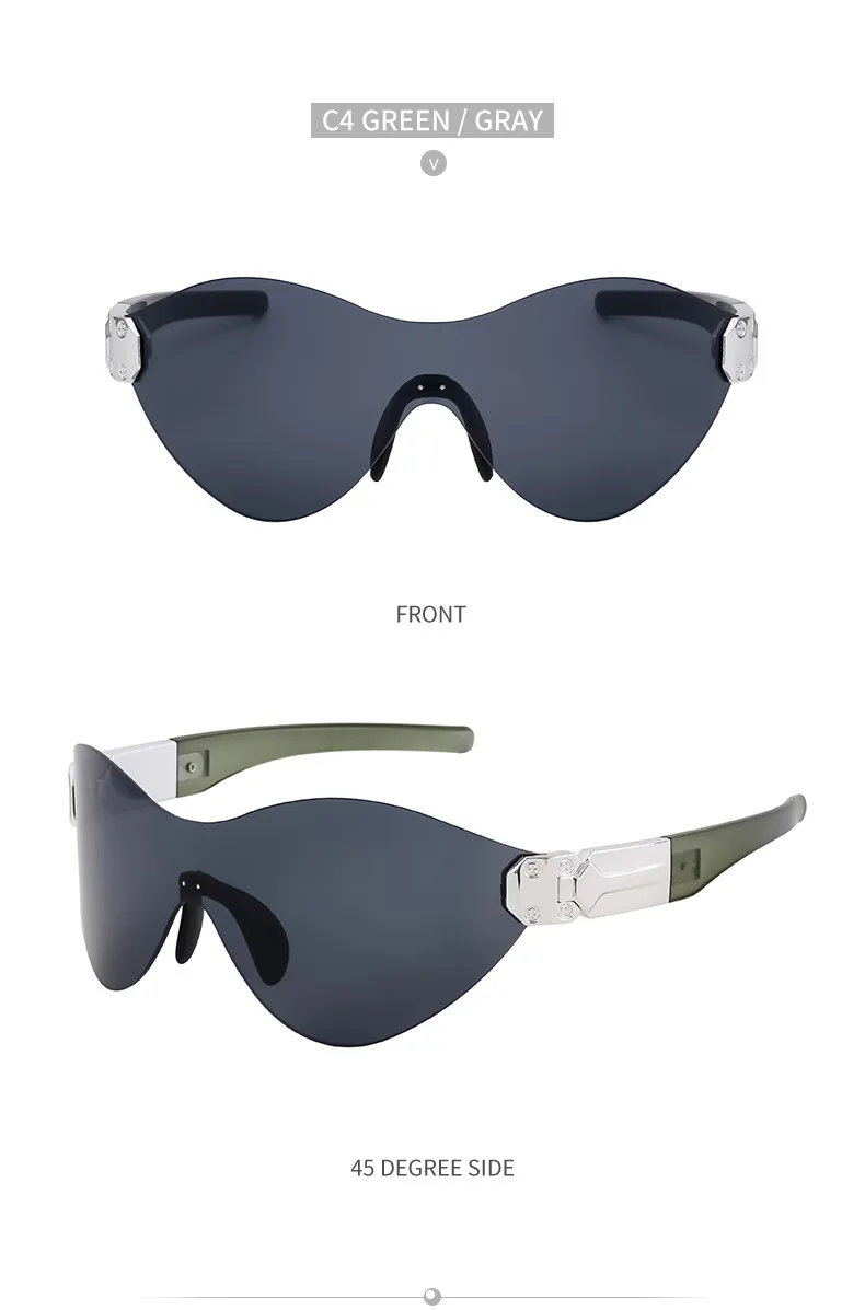 Square Vacation Color Block Pc Frameless Women's Sunglasses display picture 10