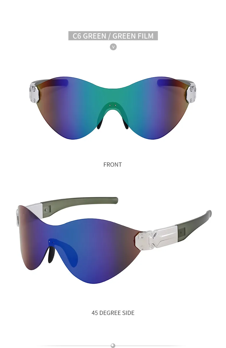 Cuadrado Vacaciones Bloque De Color Ordenador Personal Sin Marco Gafas De Sol Mujer display picture 11