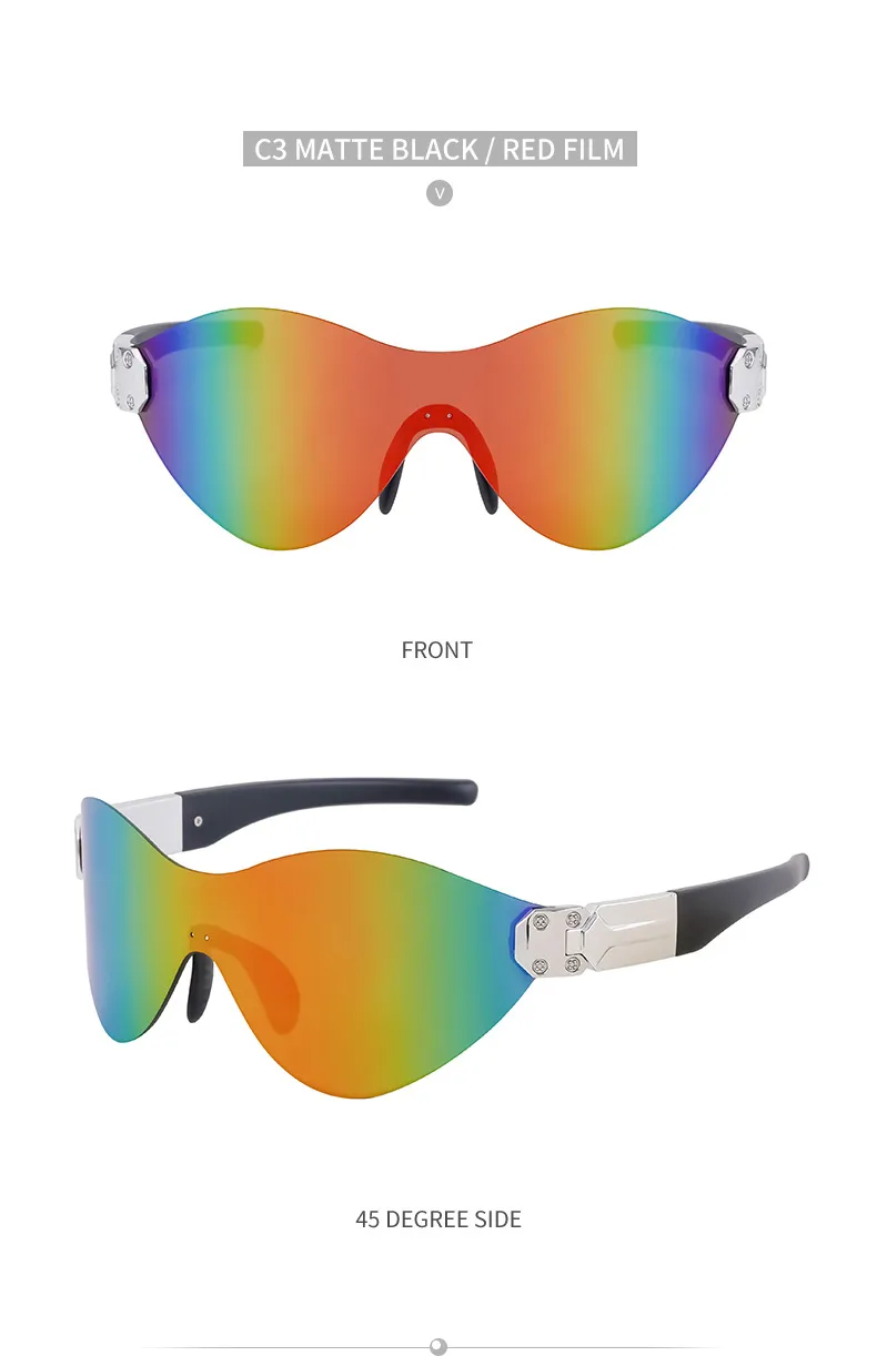 Cuadrado Vacaciones Bloque De Color Ordenador Personal Sin Marco Gafas De Sol Mujer display picture 12