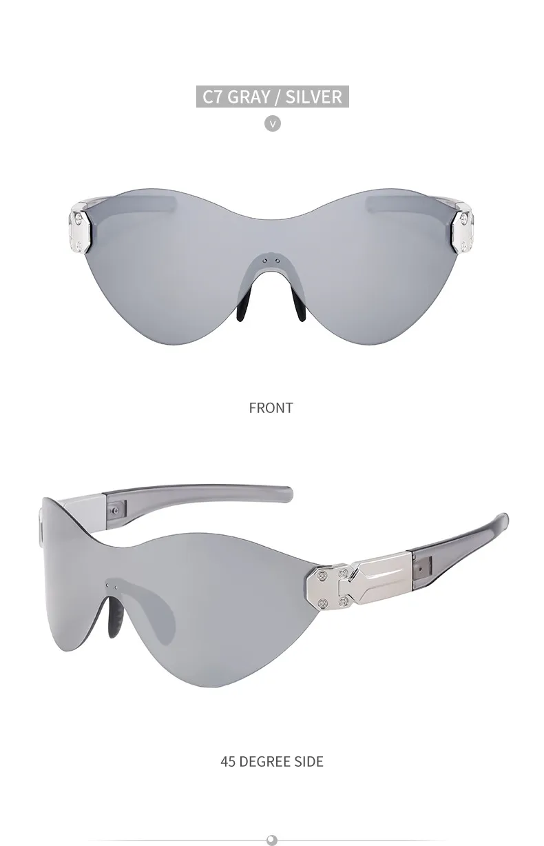 Cuadrado Vacaciones Bloque De Color Ordenador Personal Sin Marco Gafas De Sol Mujer display picture 13