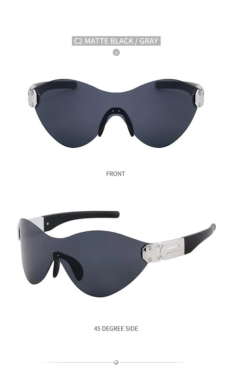 Cuadrado Vacaciones Bloque De Color Ordenador Personal Sin Marco Gafas De Sol Mujer display picture 14